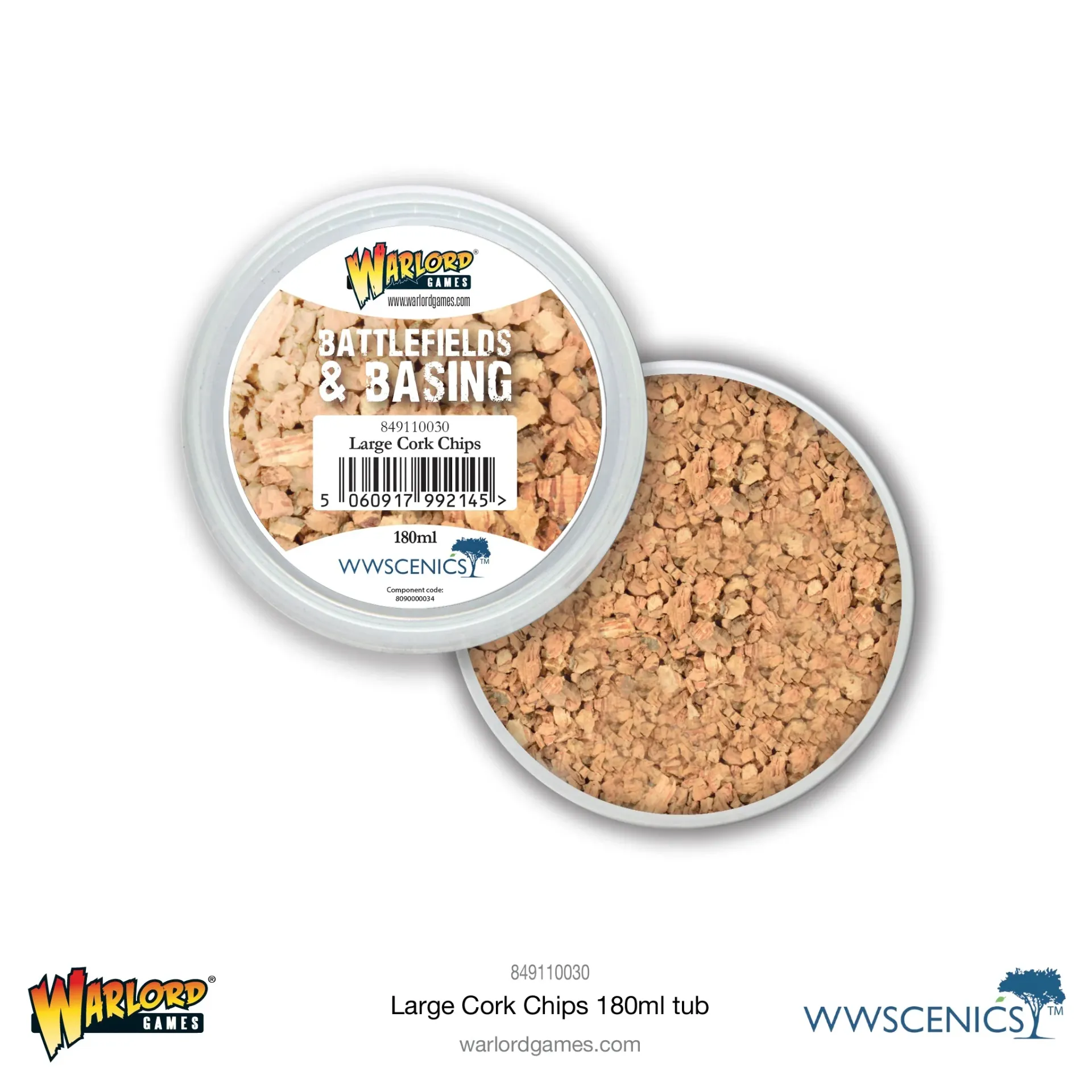 [5060917992145,849110030,849110030,Battlefields & Basing: Large Cork Chips (180ml)] Battlefields & Basing: Large Cork Chips (180ml)