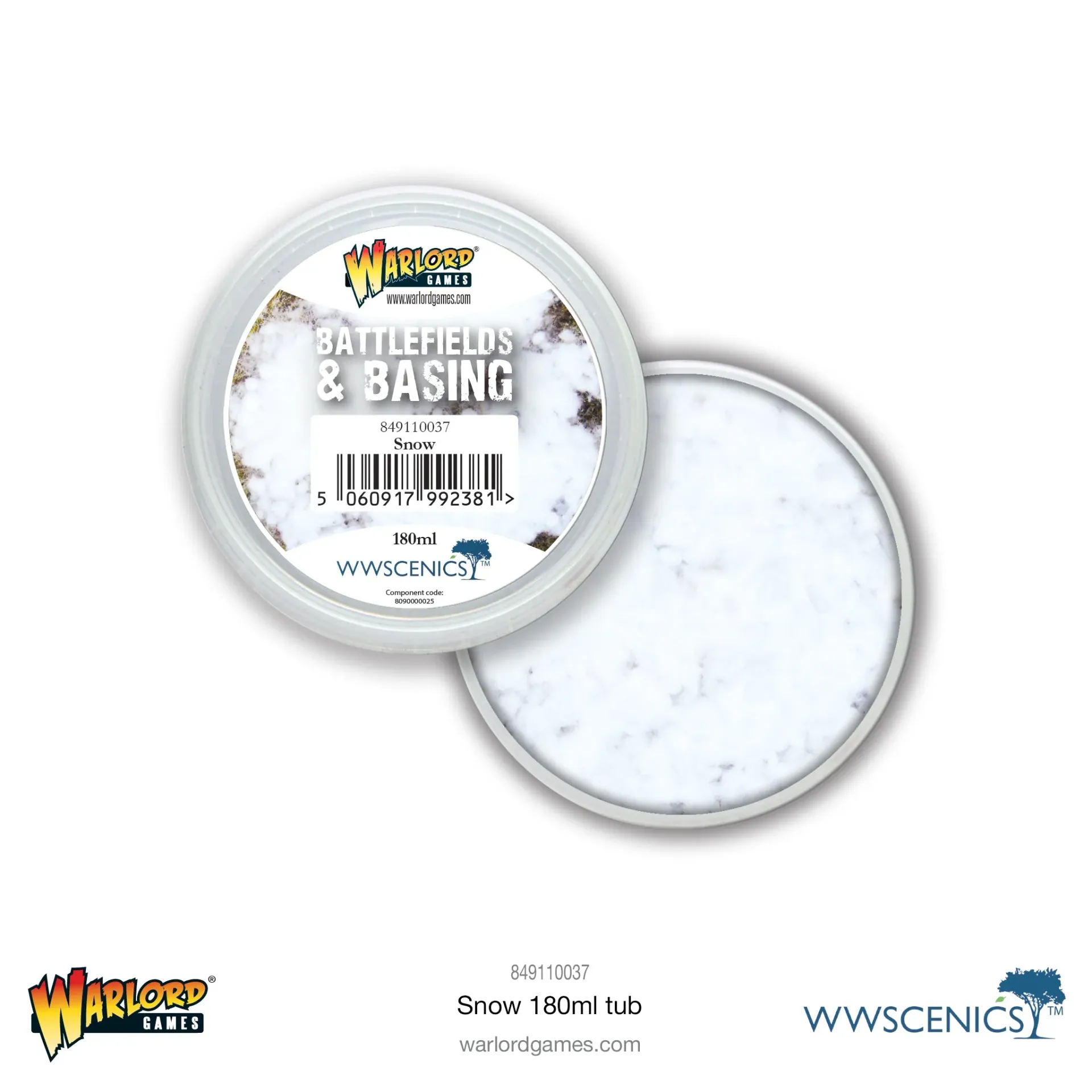 [5060917992381,849110037,849110037,Battlefields & Basing: Snow (180ml)] Battlefields & Basing: Snow (180ml)