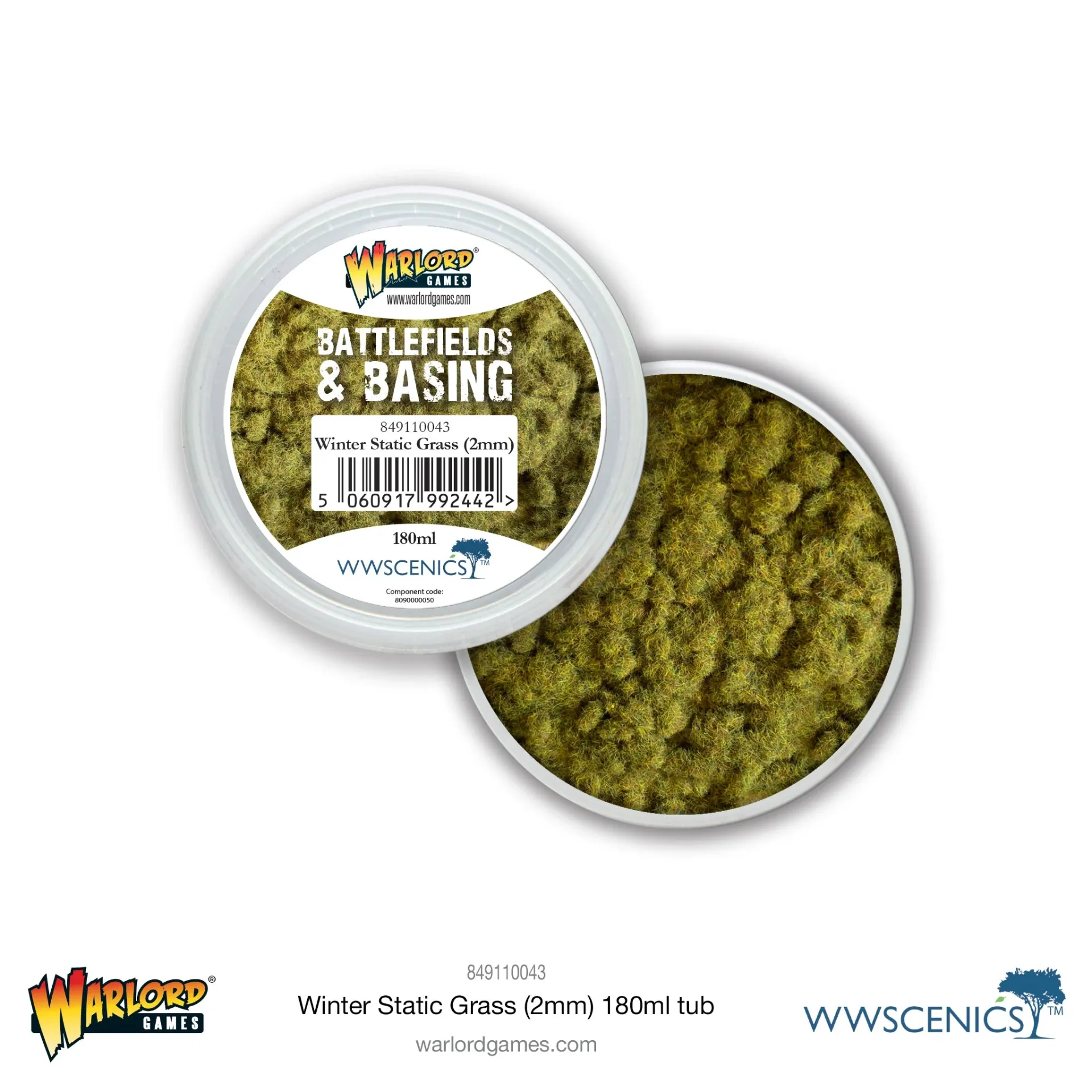 [5060917992442,849110043,849110043,Battlefields & Basing: Winter Grass 2mm Static Grass (180ml)] Battlefields & Basing: Winter Grass 2mm Static Grass (180ml)