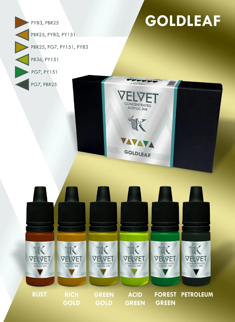 [KMV-S02,KMV-S02,KMV-S02,Velvet Ink Set - Goldleaf] Velvet Ink Set - Goldleaf
