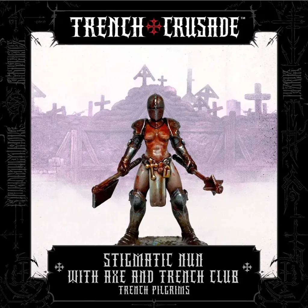 [TCPM3007,TCPM3007,Stigmatic Nun with Axe and Trench Club] Nonne stigmatisée avec hache & masse