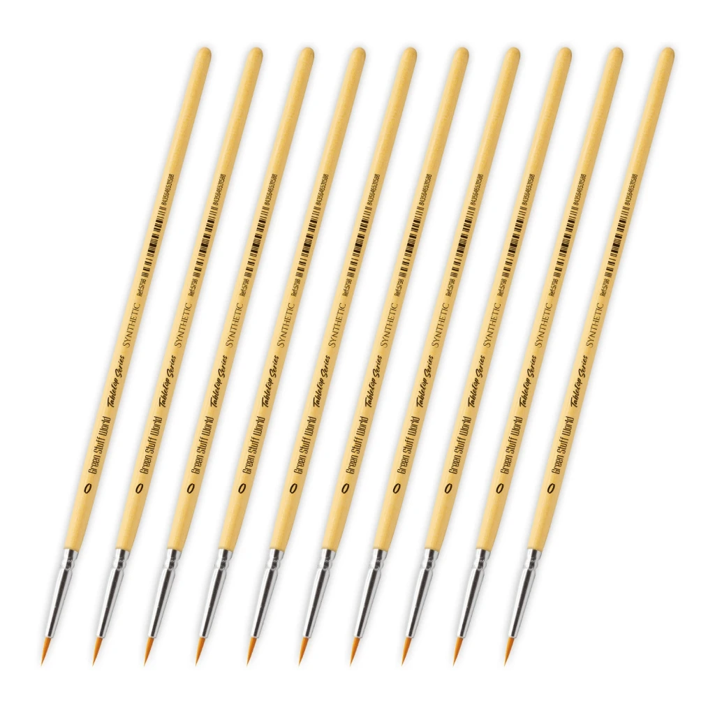 [8435646531588,5798,8435646531588ES,Tabletop Synthetic Brushes #0 (Pack x10)] Pinceaux synthétiques #0 (Pack x10)