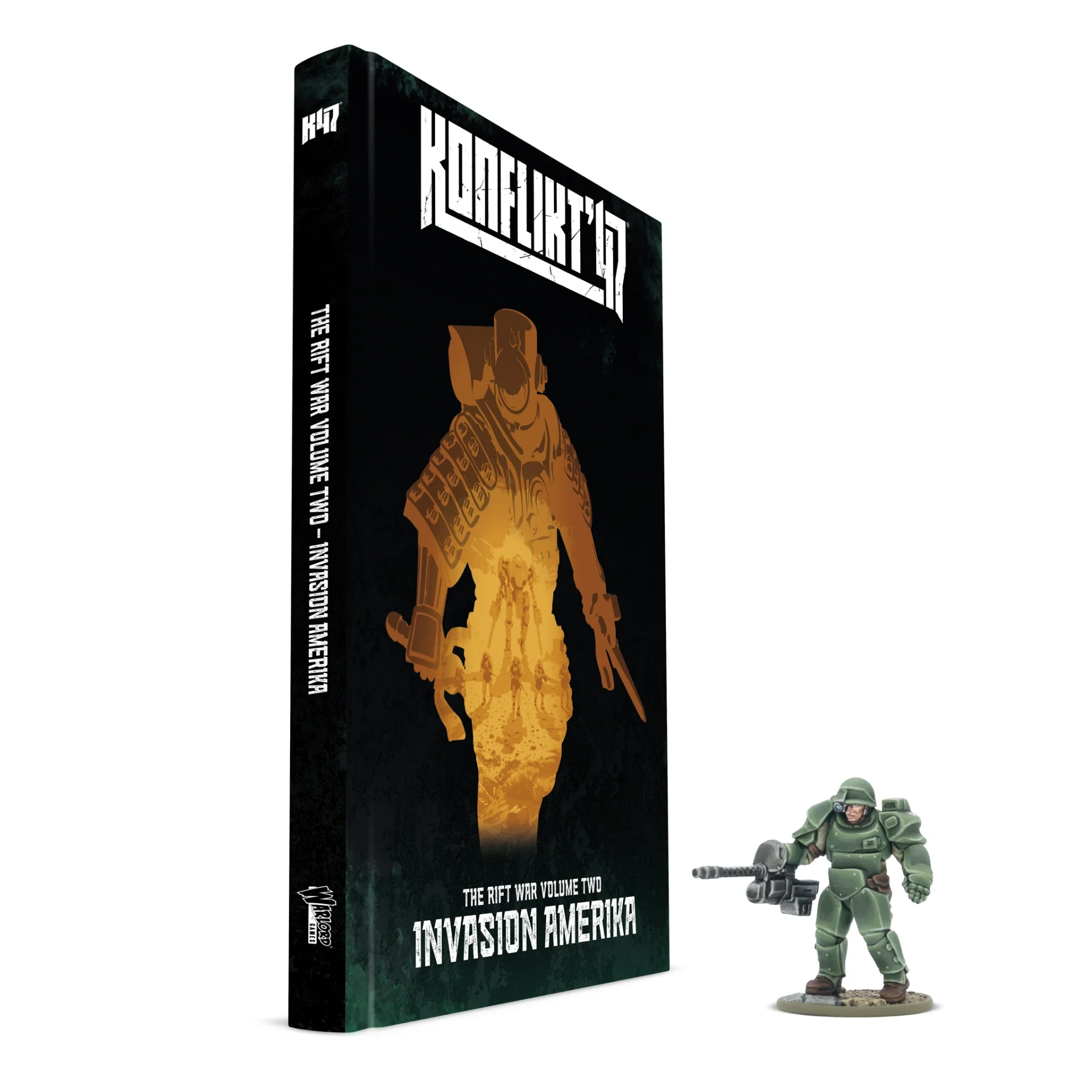[451010005] (PRÉCO) Livre V2 VO - Konflikt '47: Invasion Amerika + figurine LE 'T2 Prototype Heavy Armor