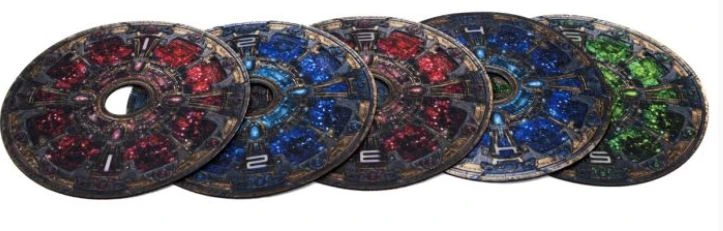 [5905794527755,T145,starcraft,protoss] Zones d'objectifs 7,2" / 18,3cm (x5) néoprène - Protoss