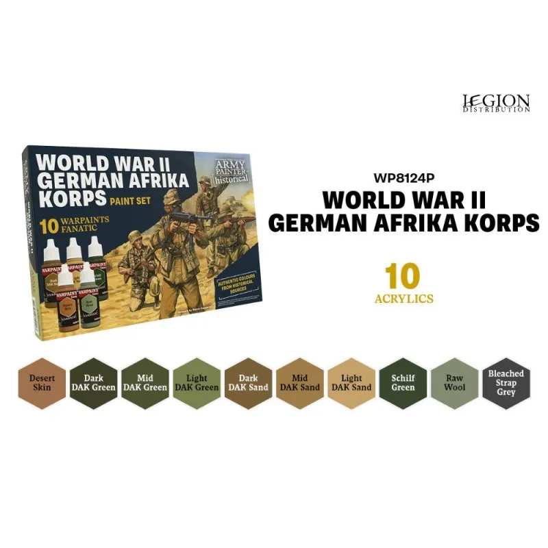 [5713799812413,WP8124] Warpaints Fanatic: WWII German Afrika Korps Paint Set