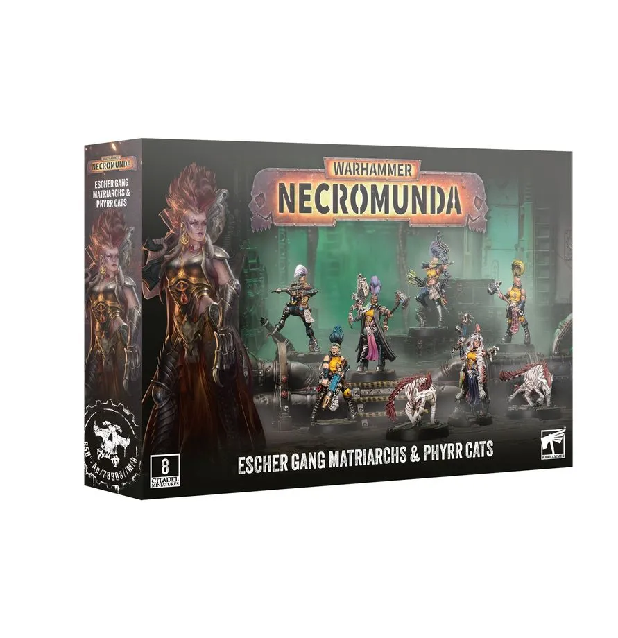 [5011921252800,301-75,99120599087,Necromunda,Escher] Escher - Gang Matriarchs & Phyrr Cats