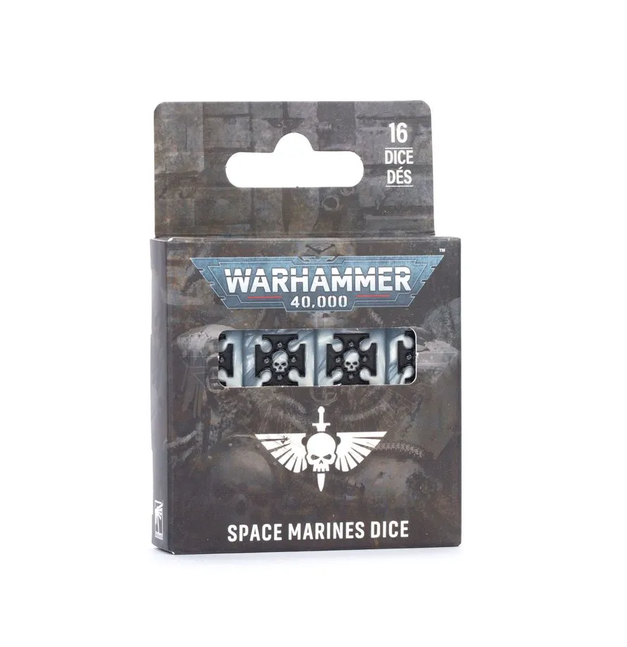 [5011921285235,48-111,9504908000,Space Marines,Dice,40K] Set de d6 - Space Marines