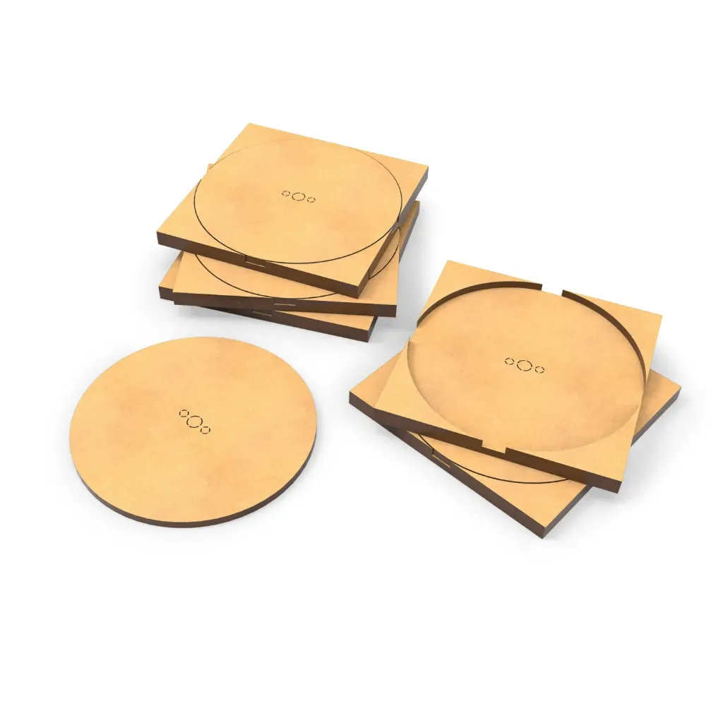 [8435646526096,13109,8435646526096ES] Socles - MDF - Rond/carré - 80mm - Adaptateur rond à carré (x5)