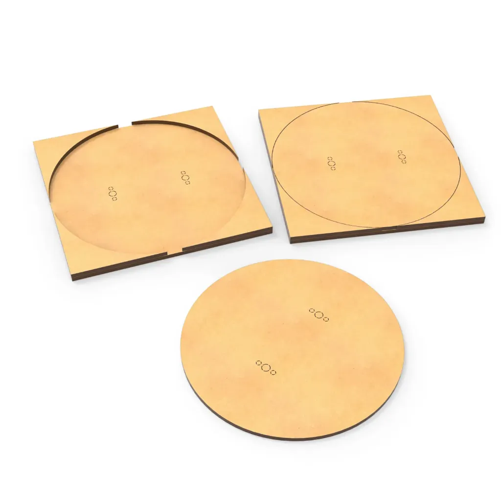 [8435646526119,13111,8435646526119ES] Socles - MDF - Rond/carré - 130mm - Adaptateur rond à carré (x2)