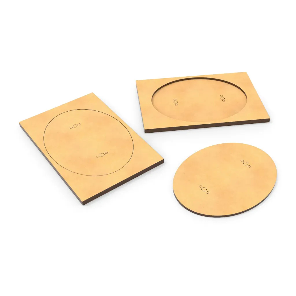 [8435646526140,13114,8435646526140ES] Socles - MDF - Ovale/Rectangulaire - 120x92mm/150x100mm  - Adaptateur ovale à rectangle (x2)