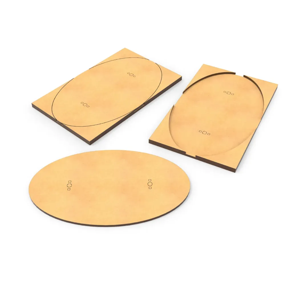 [8435646526157,13115,8435646526157ES] Socles - MDF - Ovale/Rectangulaire - 170x105mm  - Adaptateur ovale à rectangle (x2)