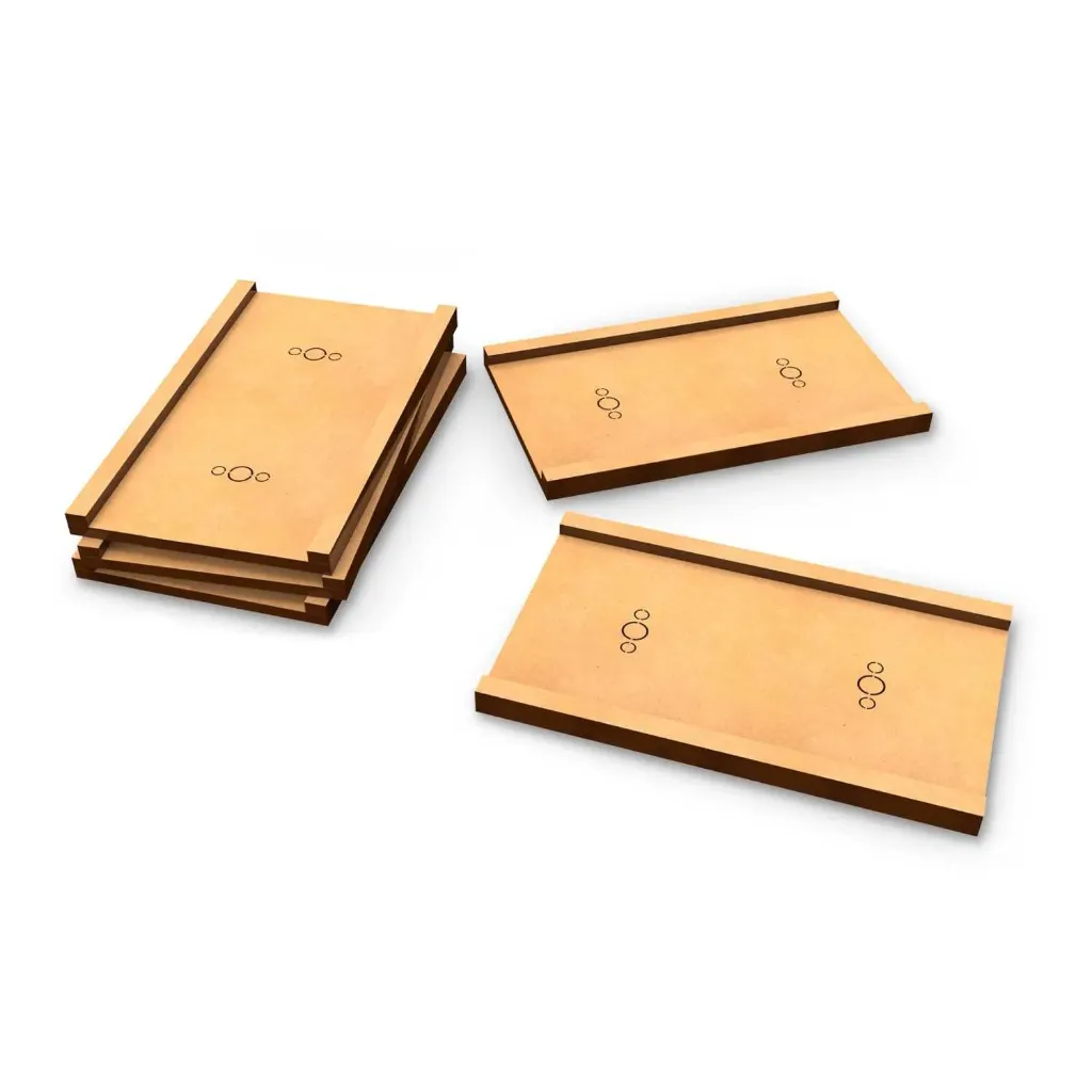 [8435646523453,12845,8435646523453ES] Socles - MDF - Ovale/Rectangulaire - 50x100mm/60x100mm  - Adaptateur ovale à rectangle (x5)