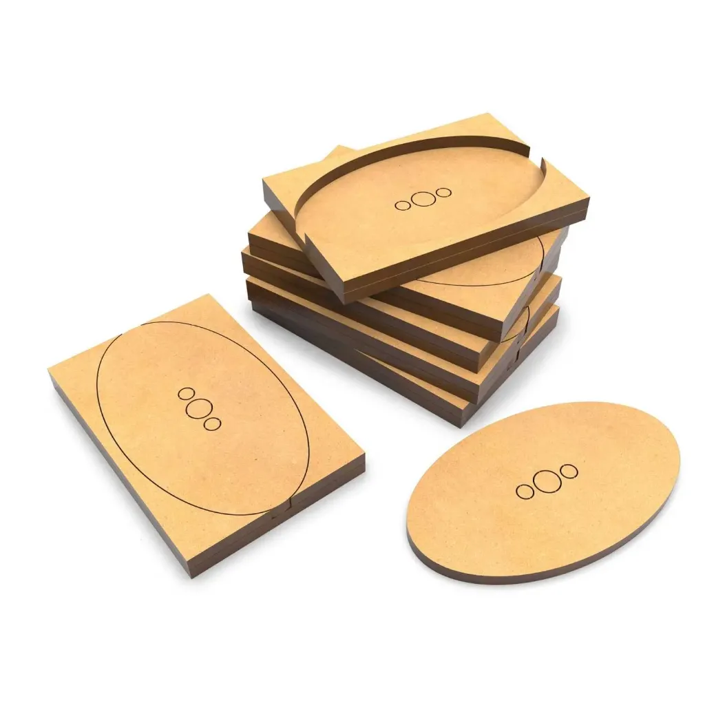 [8435646522661,12766,8435646522661ES] Socles - MDF - Ovale/Carré - 35x60mm/40x60mm - Adaptateur ovale  à carré (x6)