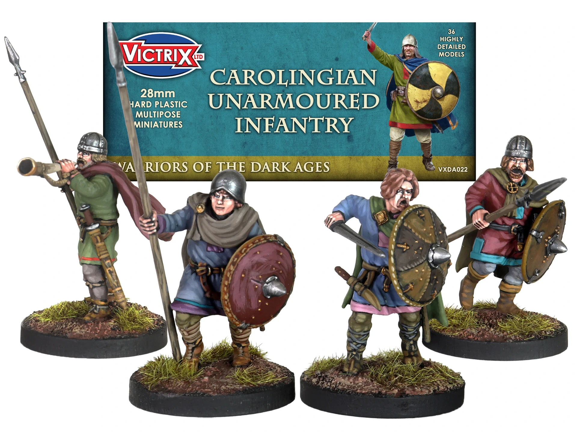 [5056813915005,VXDA022,Carolingian Franks Unarmoured Infantry] Francs carolingiens - Infanterie sans armure (x36)