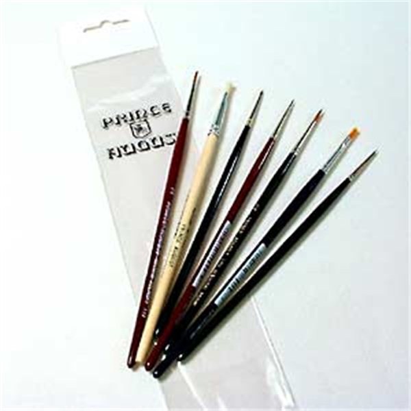 [3760165001720] Set de 6 pinceaux (Kolinsky n°2/0 + Kolinsky n°1 + brosse synthétique n°1 + martre n°5/0 + martre n°2)