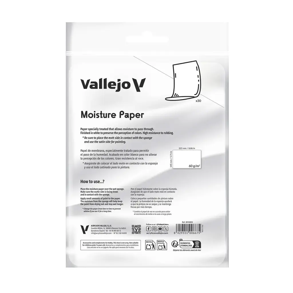 30 feuilles de papiers rétenteur d’humidité (225 x 145 mm) 60gr