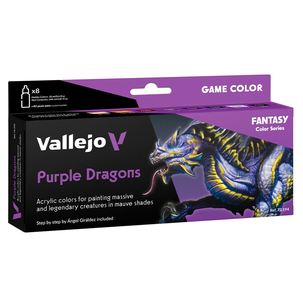 [8429551721943] Fantasy Color Series 8 PURPLE DRAGONS